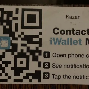 Contactless menu
