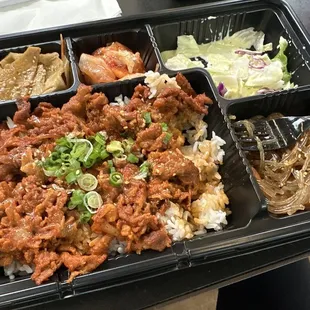 Korean spicy BBQ pork Bento box