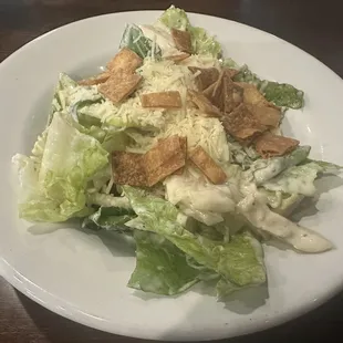 Cesar salad (waaay too much dressing)