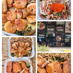 #SundayFunday lunch with Shrimp, Scallops and Salmon Hibachi. Loved it all! Warm and welcoming staff @ Kaze Poke &amp; Hibachi