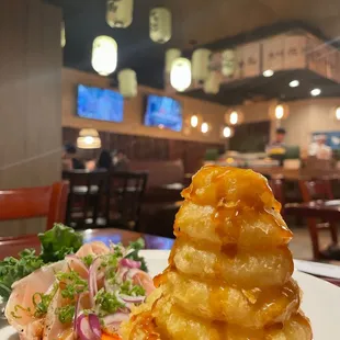 a close up of a plate of food