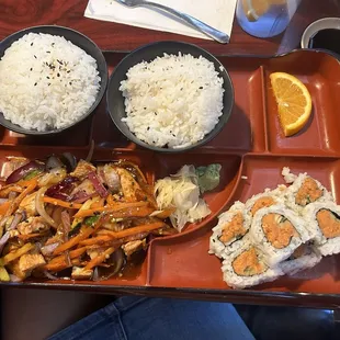Chicken Teryaki and Spicy Tuna Roll
