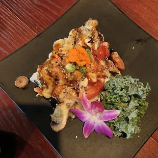 This is the baked lobster roll... wish it had a bit more langsito, but was delicious.