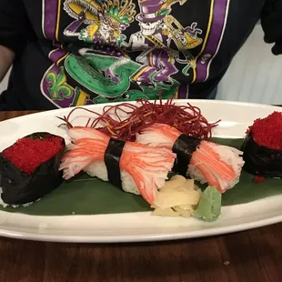 a plate of sushi