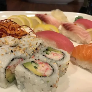a plate of sushi