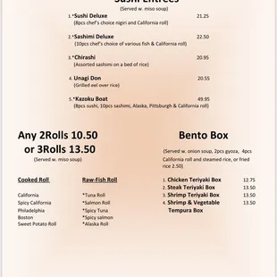 menu