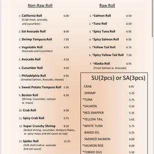 menu