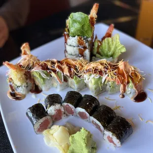 Tuna Roll, Flying Fly Dragon Roll, Shrimp Tempura Roll