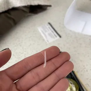 Sharp piece of plastic