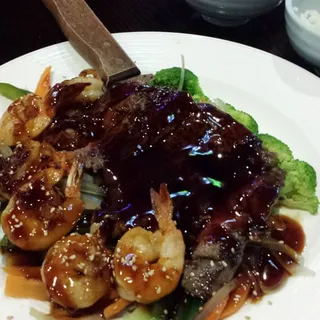 Grilled Shrimp and Steak Teriyaki