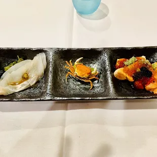 three different types of sushi