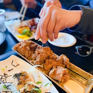 Agedashi Tofu Plate and Chicken Karaage Plate