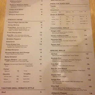 menu