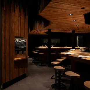 a view of the restaurant's bar