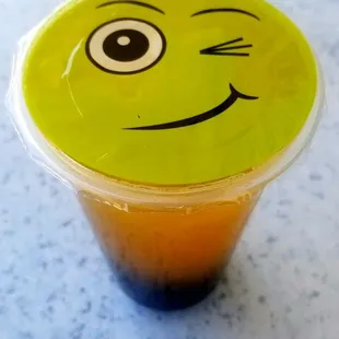 Mango green tea w boba