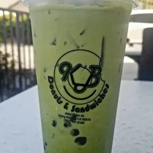 The boba is pretty good for a donut shop