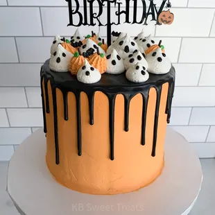 a halloween drip cake
