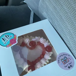 Heart shaped mine valentines cake