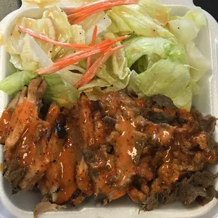 Spicy chicken and beef combo
