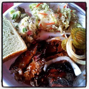 1 meat brisket plate