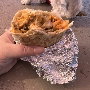 Sausage breakfast burrito, Xmas