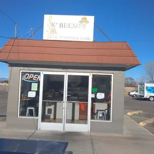 the front of the building