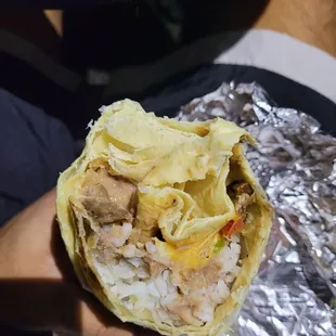 Inside of carne burrito.. minimal to no carne
