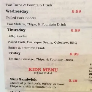 Lunch Specials