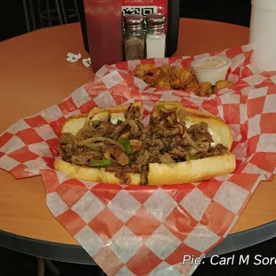Cheesesteak and mushrooms