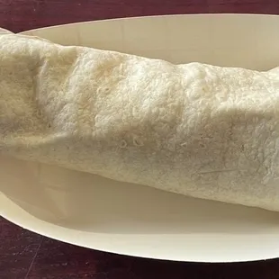 Loaded breakfast burrito.
