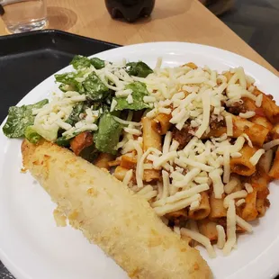 Pasta wasn't warm yet, we ordered right after they opened. Tasted good though.