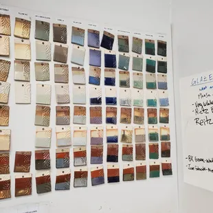 Glazes to choose from