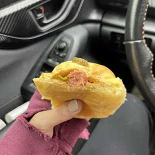 I couldn't even wait until I got home. It was delish! Jalapeño and cheese kolache.