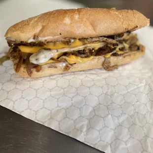 a sandwich on a piece of paper