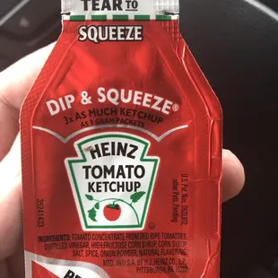 This is such a better option for ketchup packaging for folks who are eating in there vehicles. Nice touch!