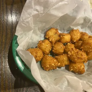 Stuffed cheddar and chive tots