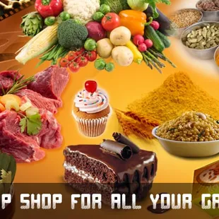a variety of food items