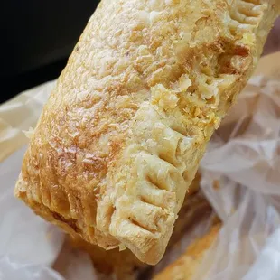 Chicken puffs from KC India mart. Flaky (not that crisp), delicious and not chewy.