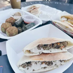hawawshy, shauarma, falafel, dolma, pita &amp; hummus