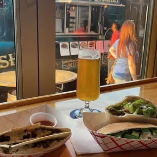 Hawawshy and Falafel sandwich.