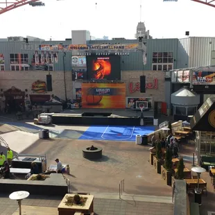Stage view from the catwalk during Big 12 Tournament