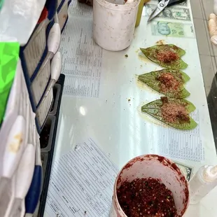The Paan being made