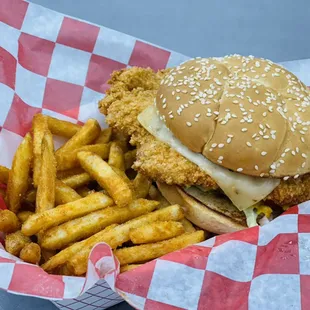 Spicy Chicken Sandwich with Pepperjack cheese