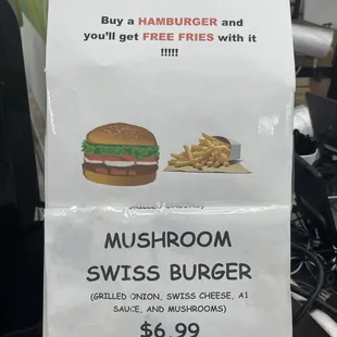 Come and check out our popular Swiss mushroom burger prepared fresh. Click on www.kcshamburger.com for more details