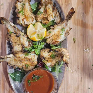 Grilled butterfly shrimp