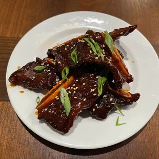 Kalbi with gochujang based sauce.