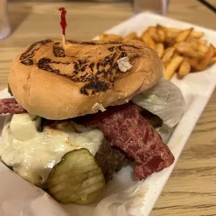 Fire Burger with bacon