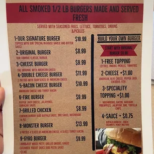 Menu as of 9/12/2021