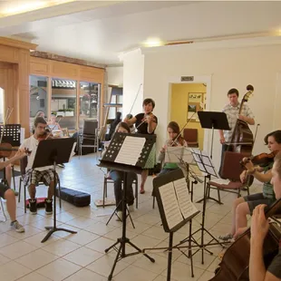 Ensemble music in the studio.