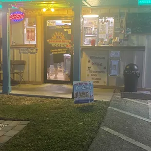 the front of the restaurant